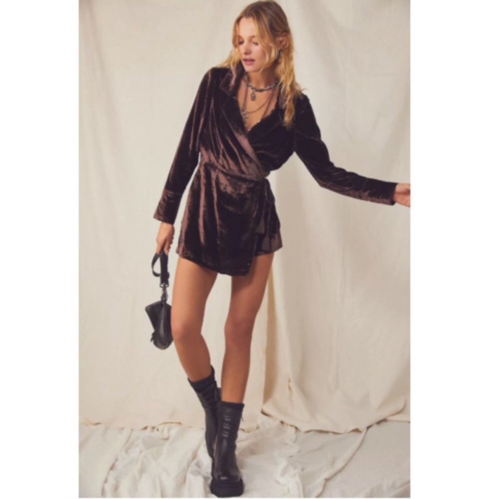 Free People Viola Velvet Romper size M